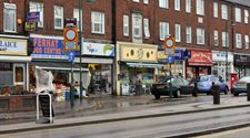 A photograph of businesses in Borehamwood