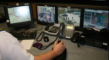 Monitors in a CCTV control room