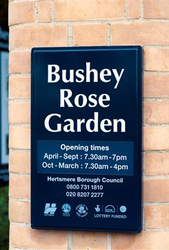 Rose Garden entrance sign
