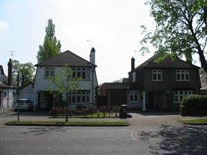 Houses on Baker Street, part of The Royds Conservation Area in Potters Bar