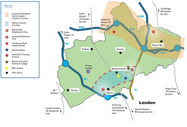 Hertsmere Strategic Context Map