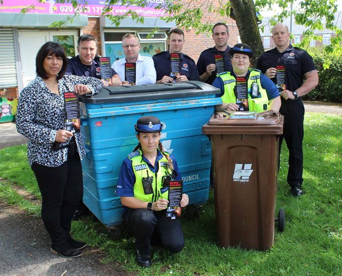 Bin fires 1 small