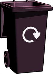 black recycling bin