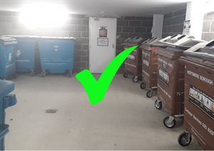tidy bin store with green tick over image