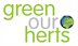 The world globe and green in Herts logo