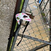 Mask on a fence