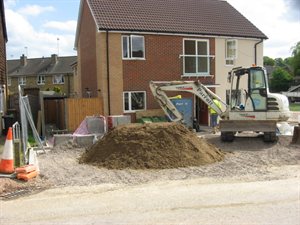A home being constructed