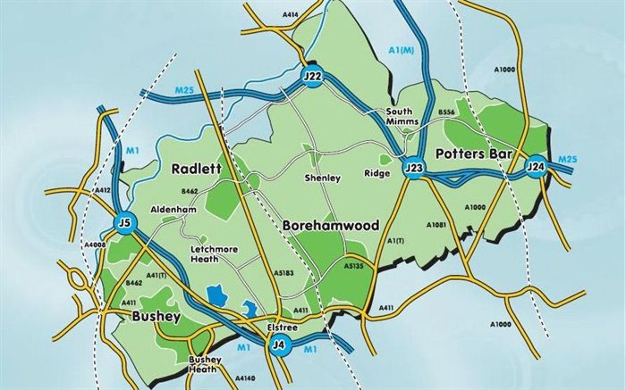 Hertsmere map
