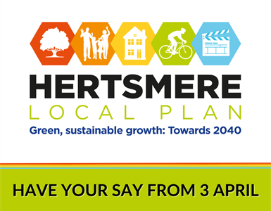 A public consultation on a new draft Local Plan for Hertsmere will be held for eight weeks from Wednesday 3 April to 29 May 2024.