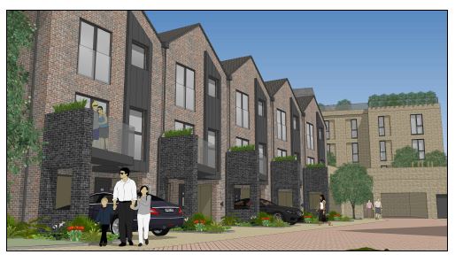 Artist's impression of potential redevelopment of former Directors Arms site in Borehamwood
