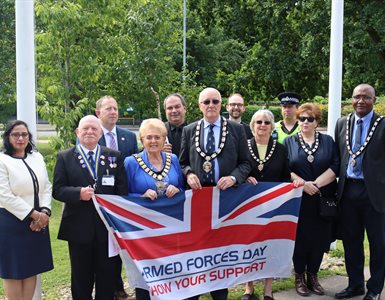 The Mayor of Hertsmere has shown support for the men and women who make up the armed forces community, as part of a special event to commemorate Armed Forces Day.