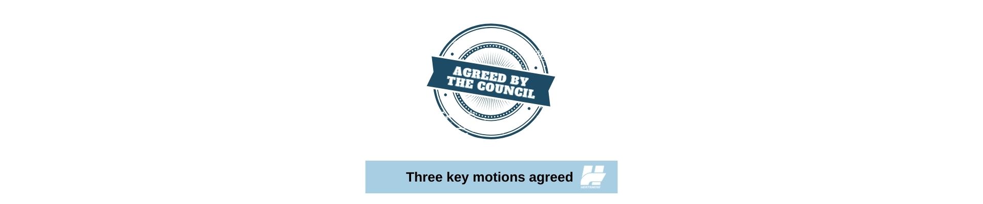 A stamp with 'Agreed by the council' written on it 