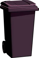 black wheelie bin