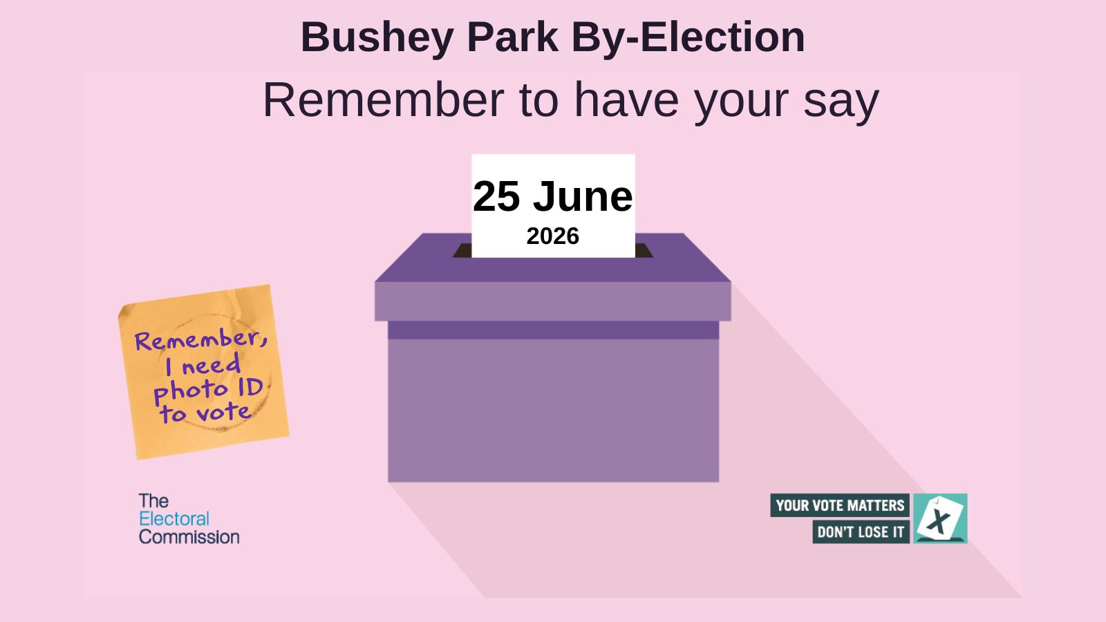 Bushey Park By-Election 25 June 2026