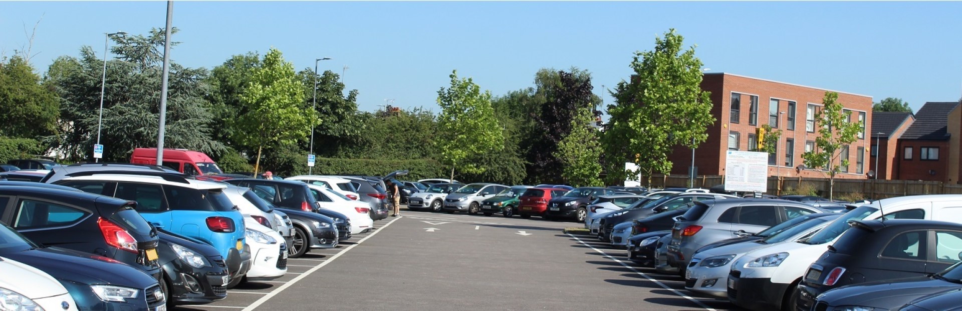 Cars parked in a car park area