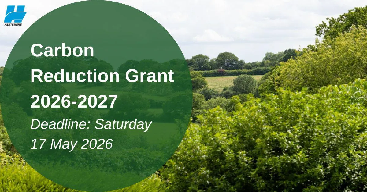 Carbon Reduction Grant 2026/2027 Scheme now OPEN