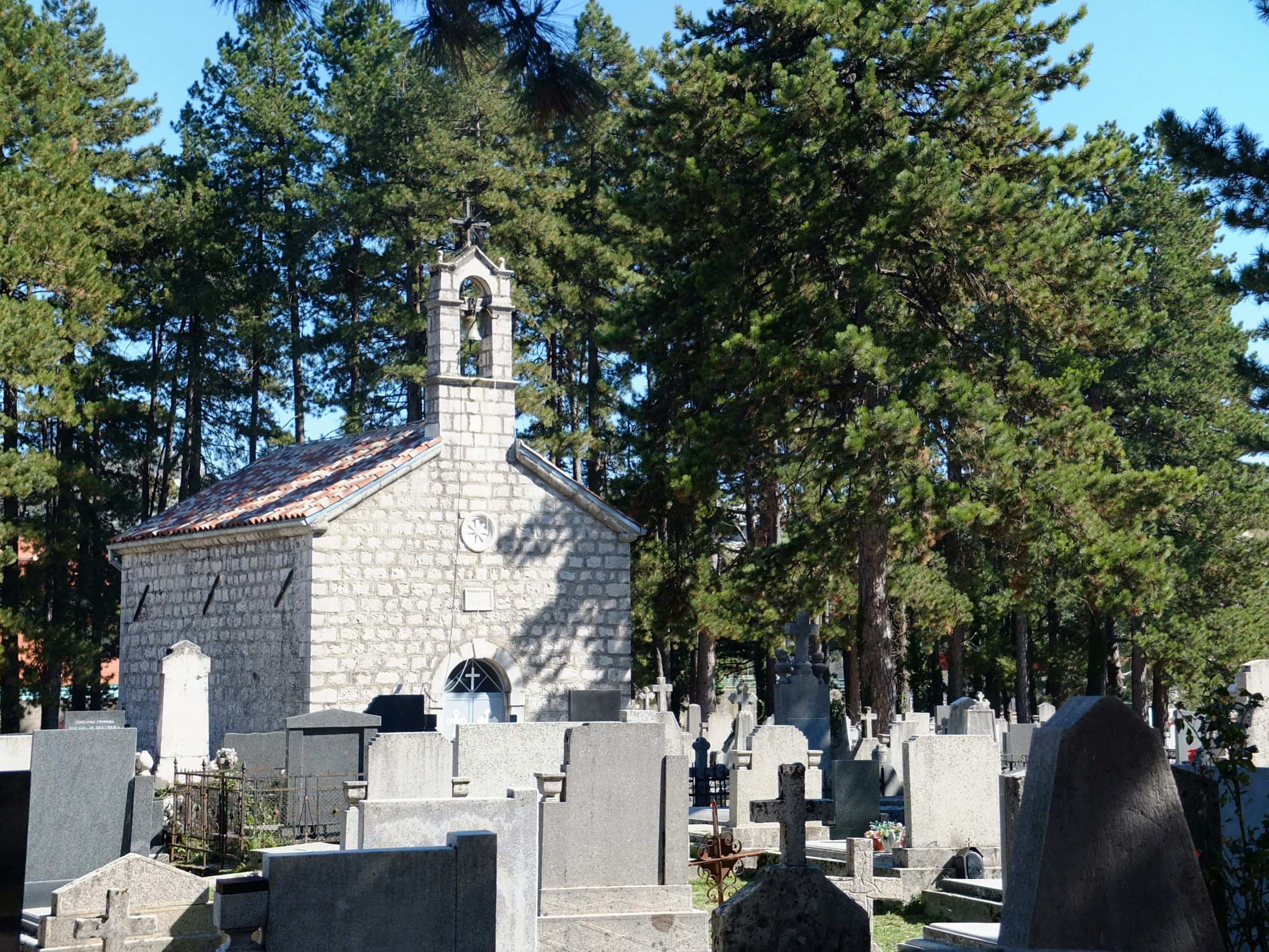 Churchyard with gravestones
