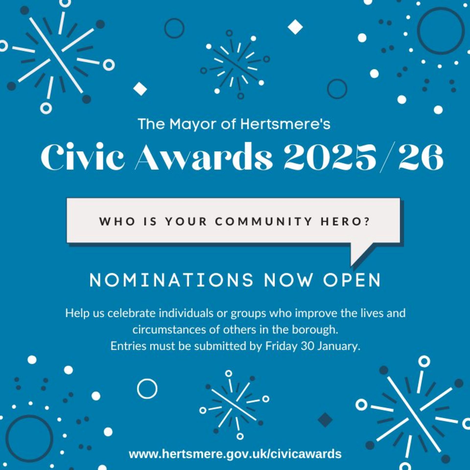 Civic Awards 2025/26 nominations are now open. 