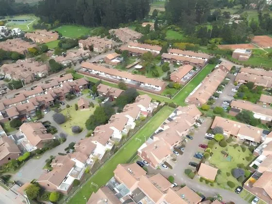 Aerial view of rooftops