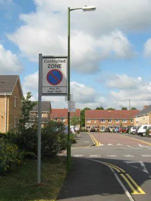 Parking enforcement sign in a controlled parking zone