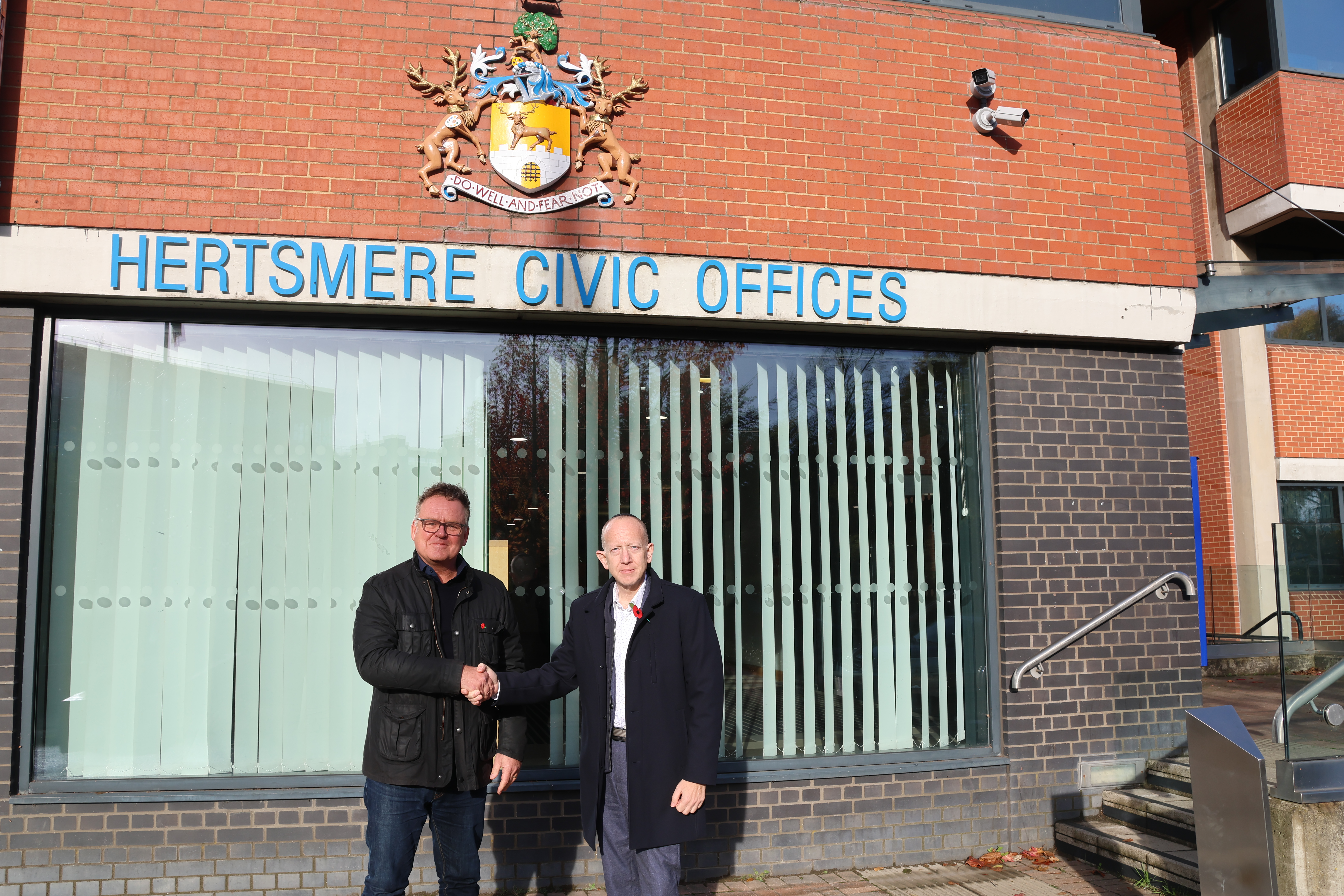 James Tyler, Managing Director of Equinix UK and Cllr Jeremy Newmark