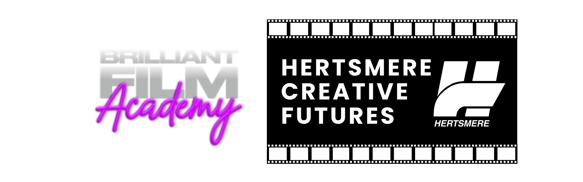 Brilliant film academy and Hertsmere creative futures logos