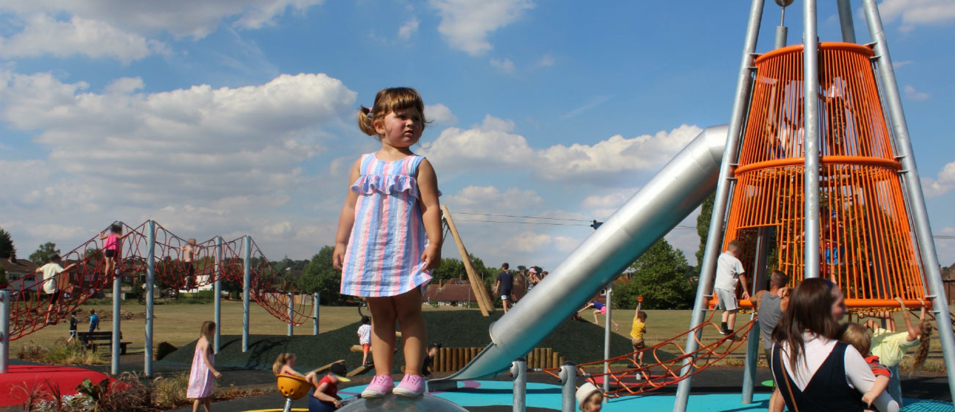 Children playing at Meadow Park play area