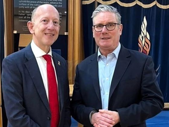 Leader of the council Cllr Jeremy Newmark with Prime Minister Sir Keir Starmer