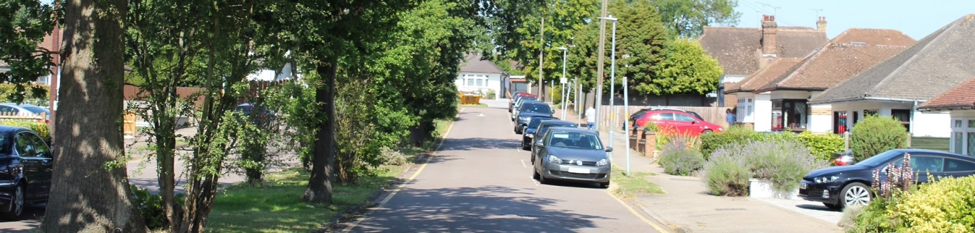 Cars parked in a residential street