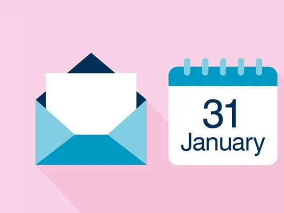 a graphic of a letter and diary date set to 31 January