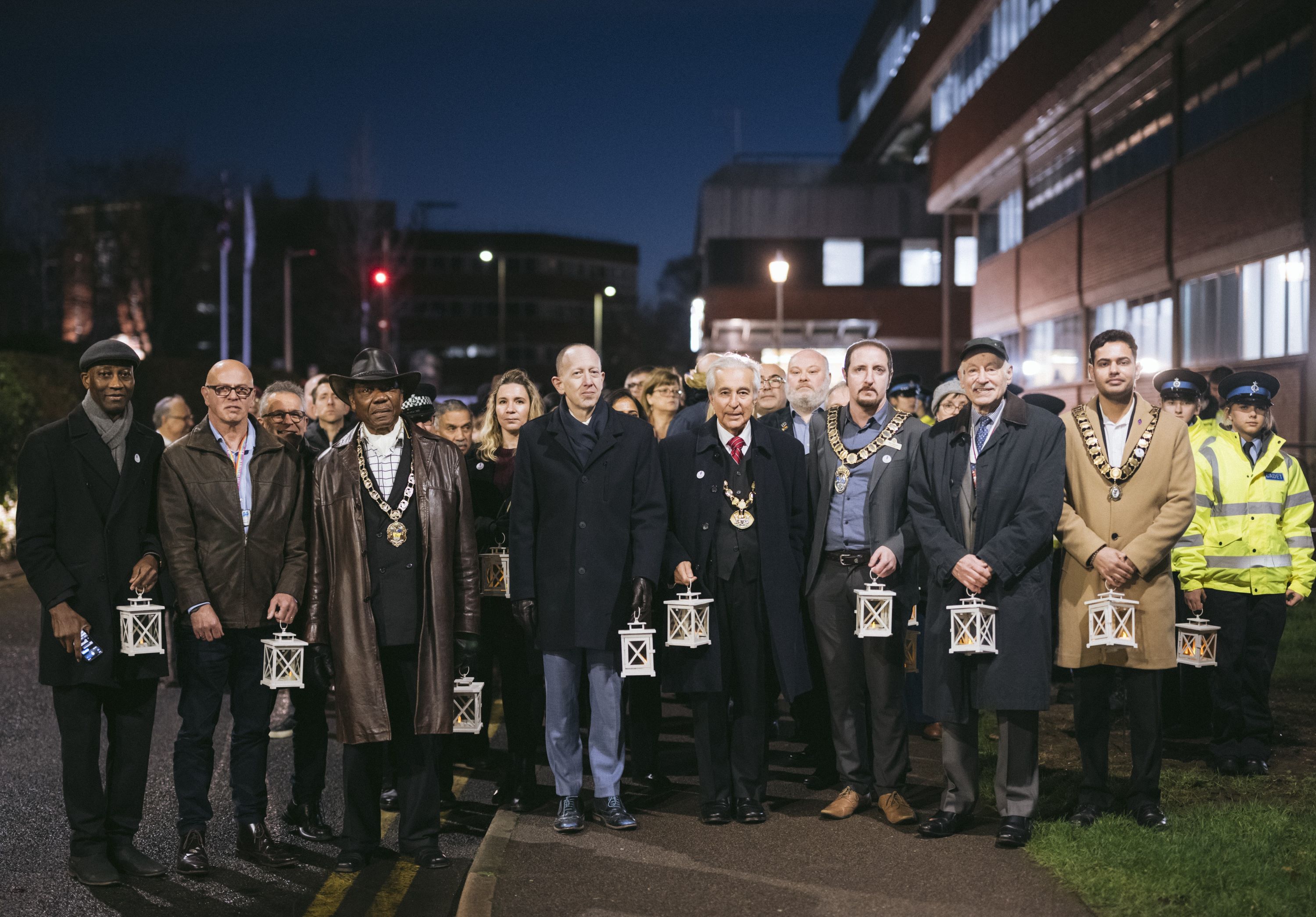 The procession group with their lanterns
